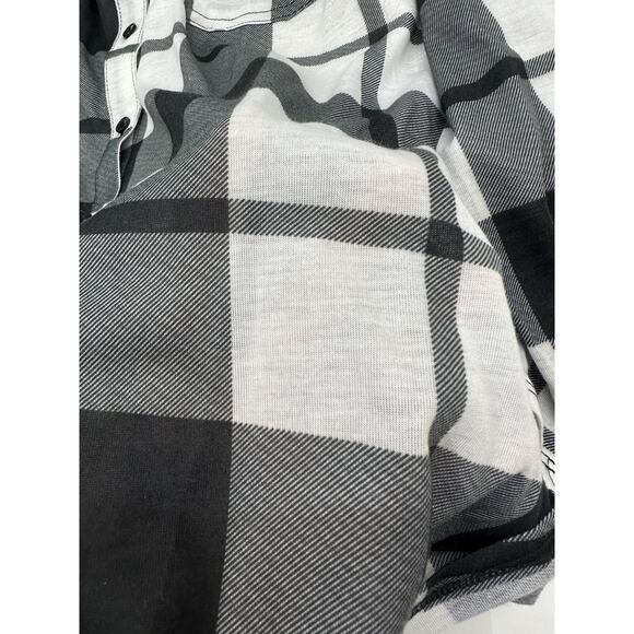 French Laundry Womens Shirt Size XL Black White Plaid Long Sleeve Button Up - Picture 2 of 12